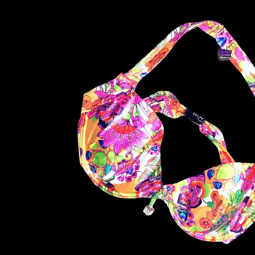 Dior John Galliano 2000s Limited Edition Hawaii Floral Gambler Dice Bikini Top - Picture 16 of 17